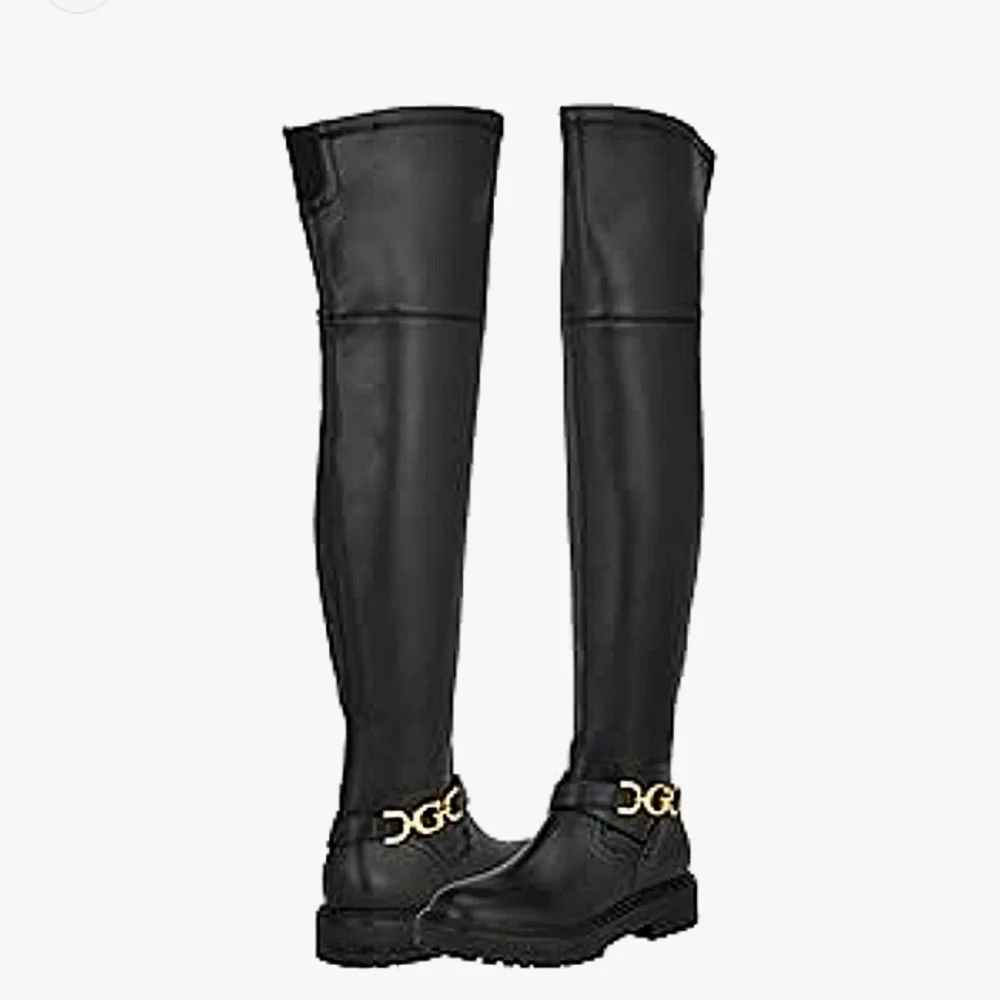New w/Box Guess Jellio Vegan Leather 1/4 Zip Lug Sole Over The Knee Boots Size 7
